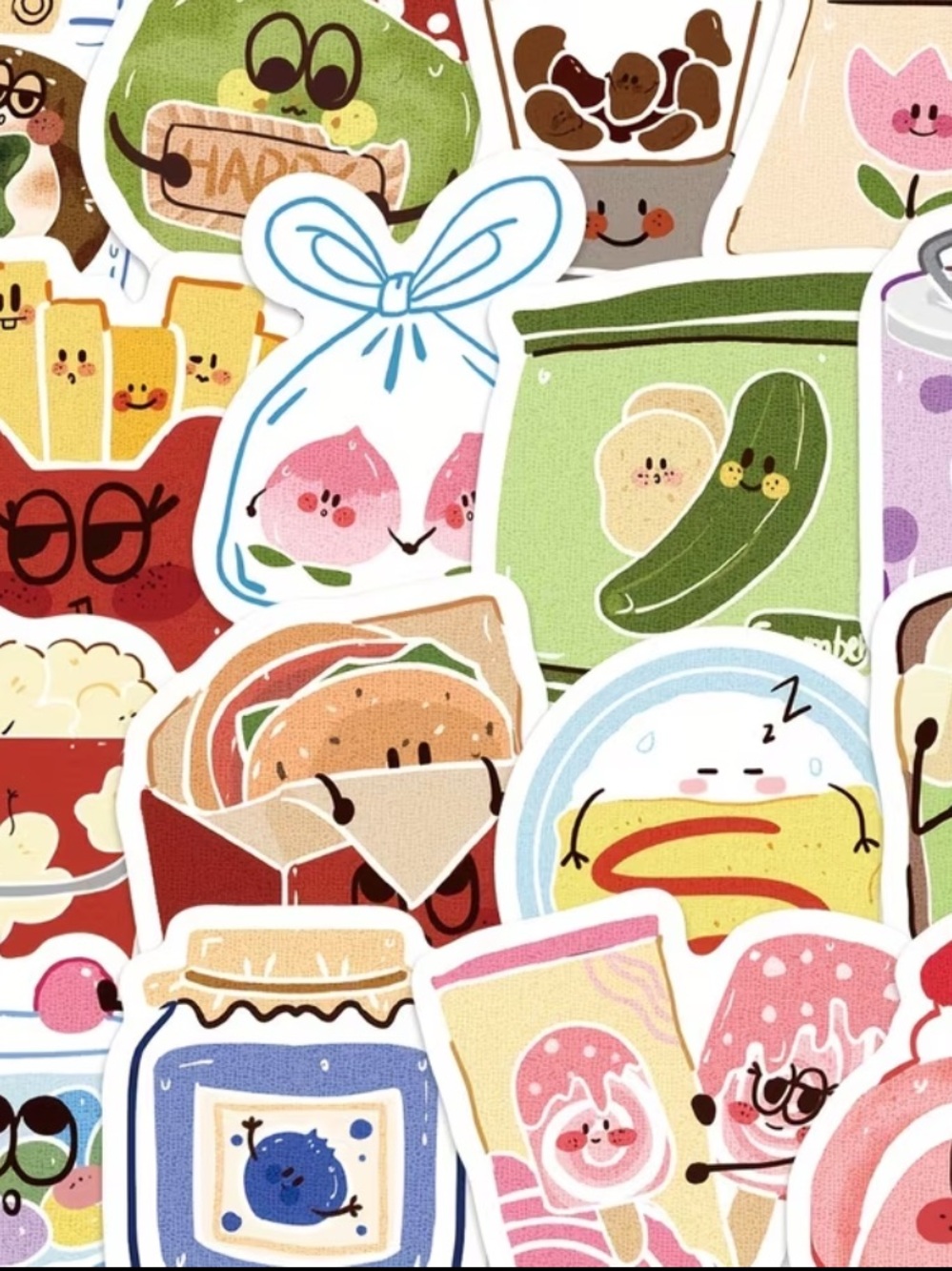 100 Korean Snack Stickers | Cute Journal Planner Aesthetic